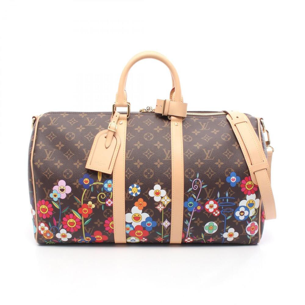 Louis Vuitton Takashi Murakami Keepall Bandouliere Boston Bag Canvas Leather